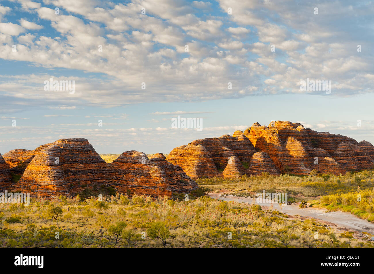 Famous Beehive Domes of Purnululu National Park. Stock Photo
