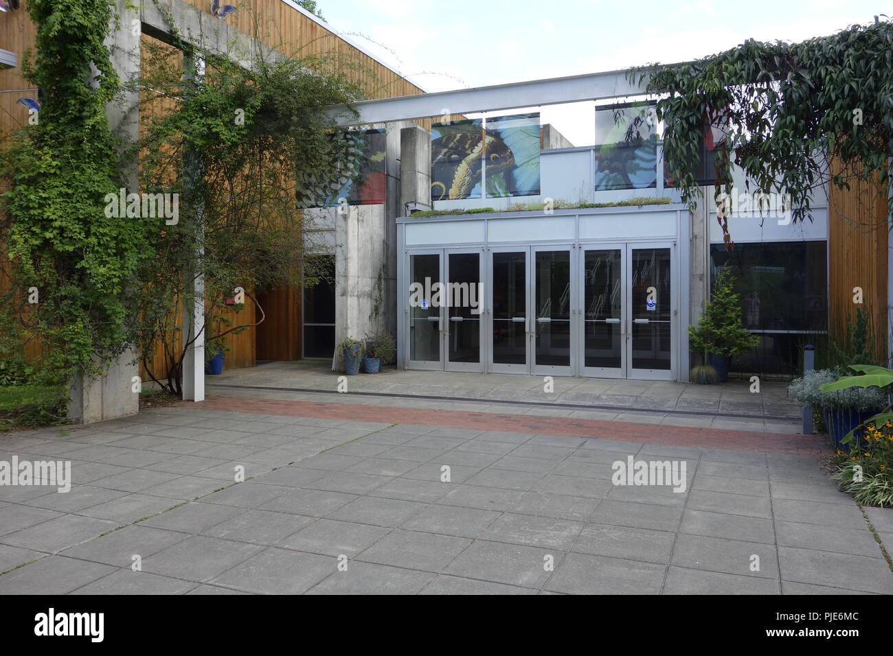 Butterfly house Durham museum of life and science north Carolina Stock