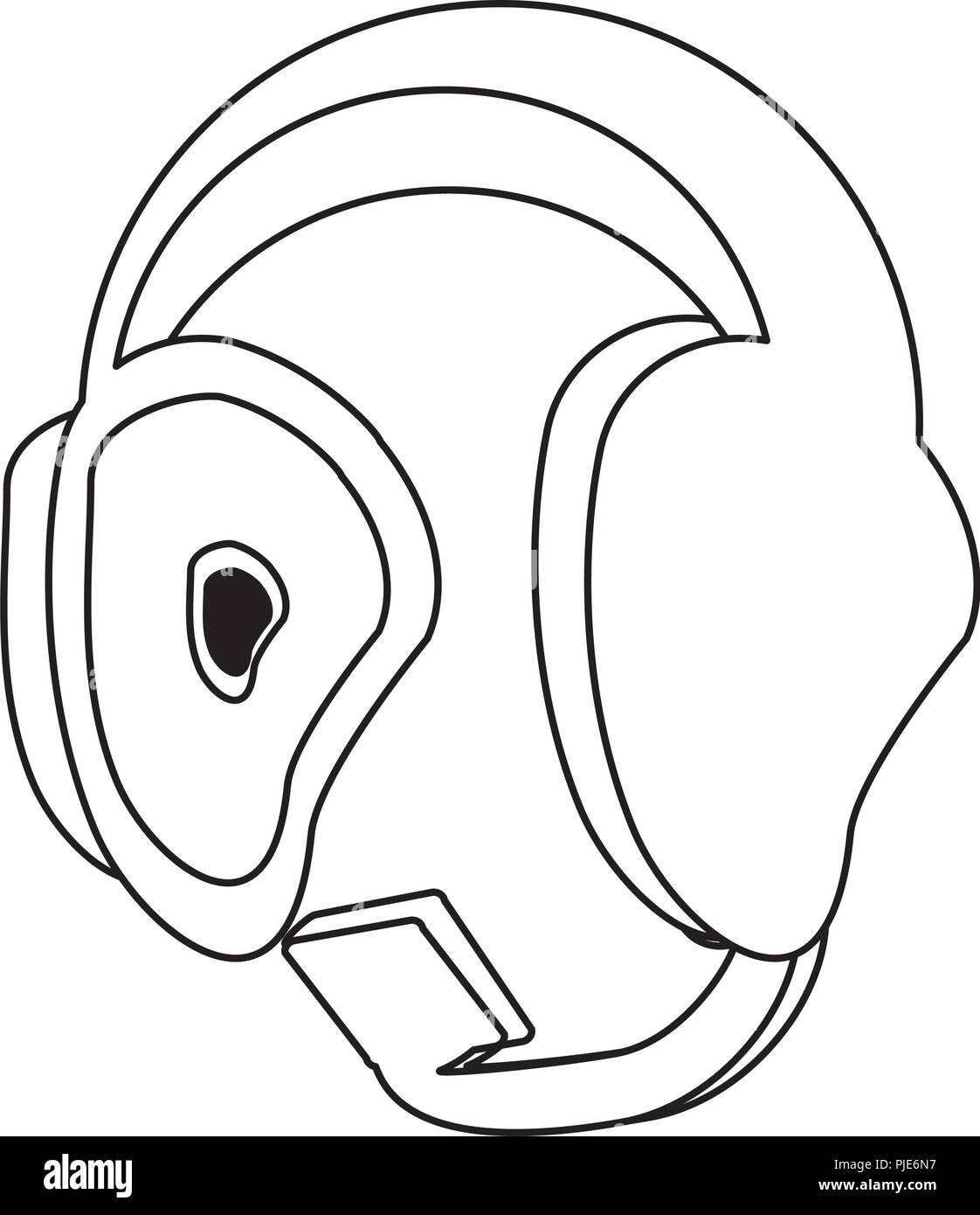 headset icon over white background, vector illustration Stock Vector