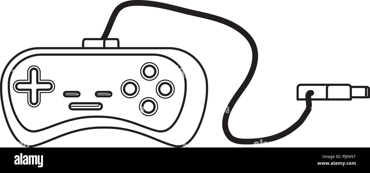 retro game controller icon over white background, vector illustration ...