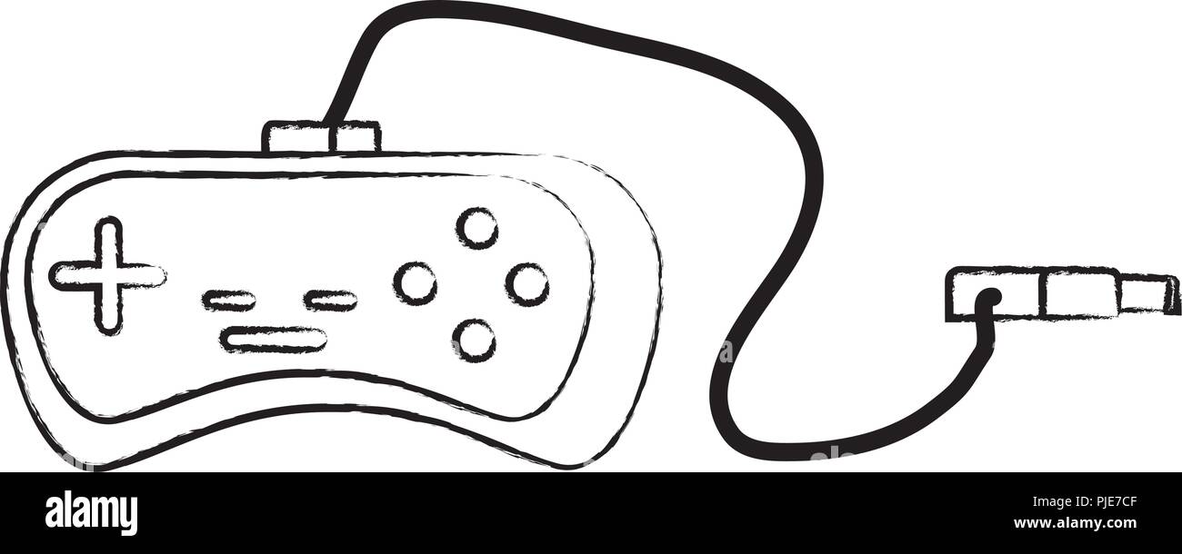 retro game controller icon over white background, vector illustration ...