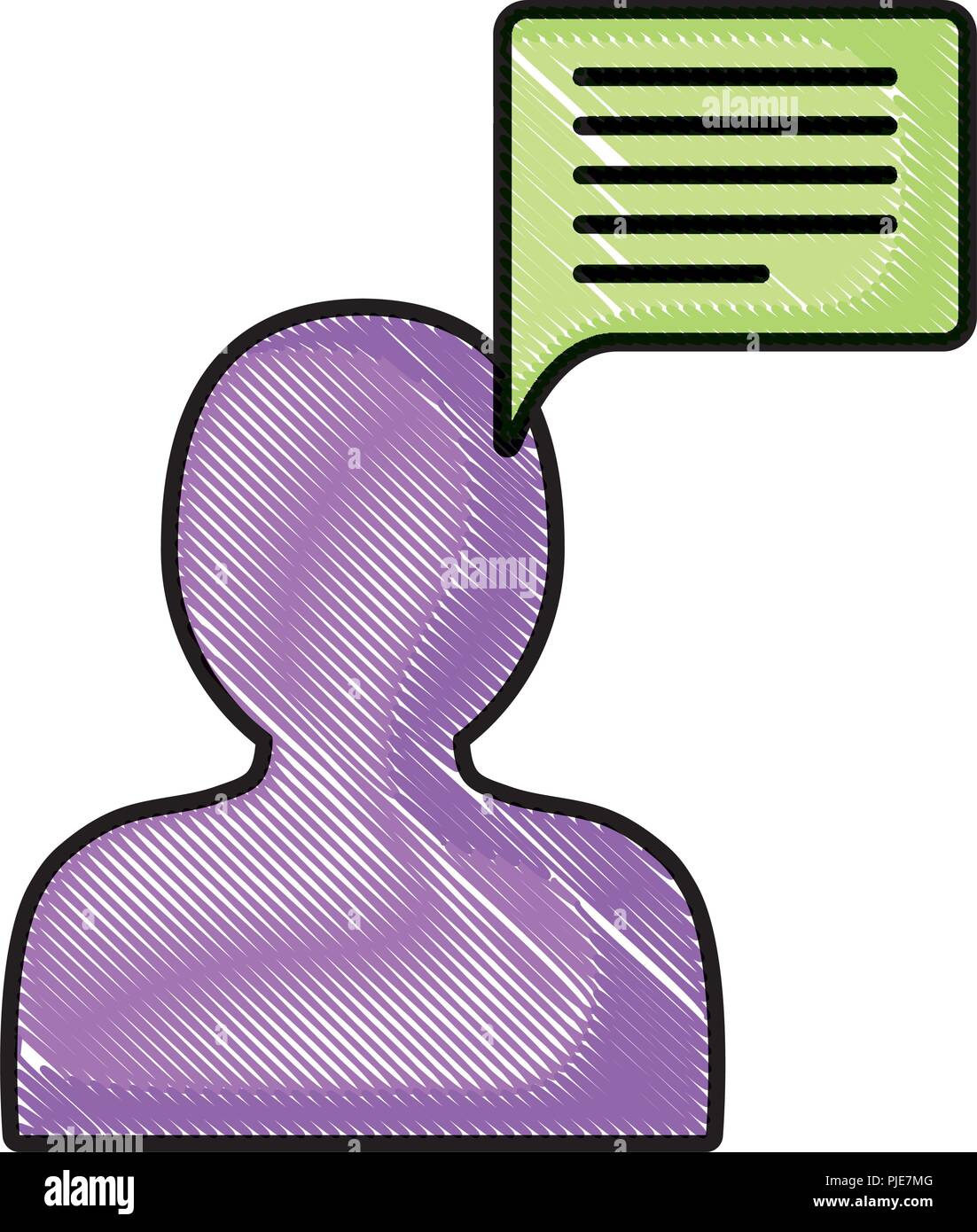 speech bubble and avatar man icon over white background, vector illustration Stock Vector