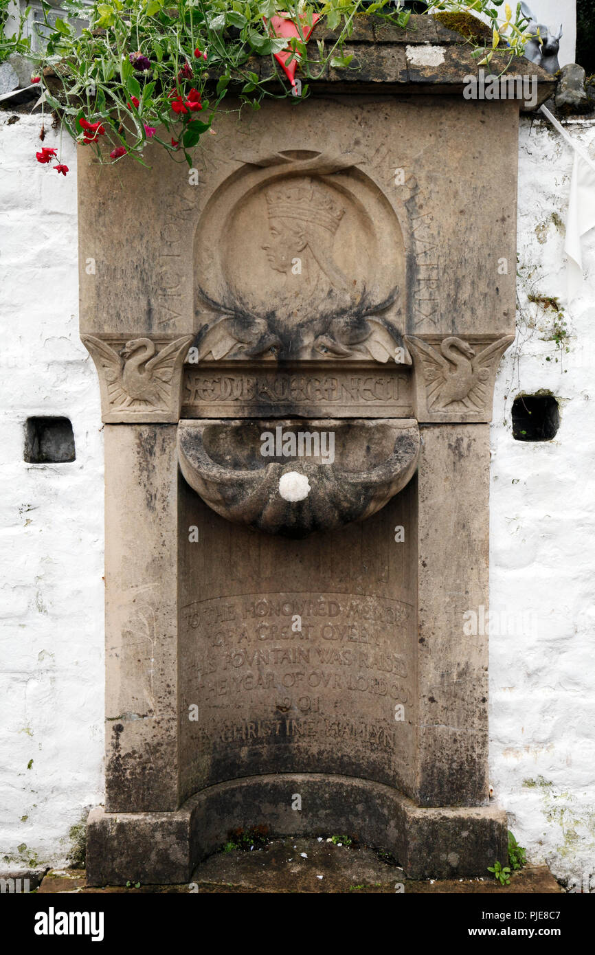 Queen Victori fountain at Clovelly. North Devon. Stock Photo