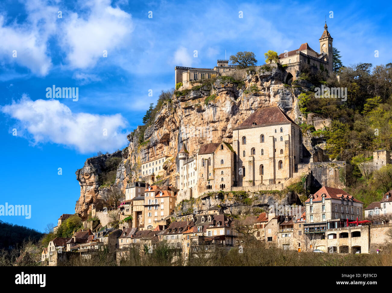 Rocamadour village, France, a beautiful medieval town a rock over a gorge, is an UNESCO world culture heritage site Stock Photo