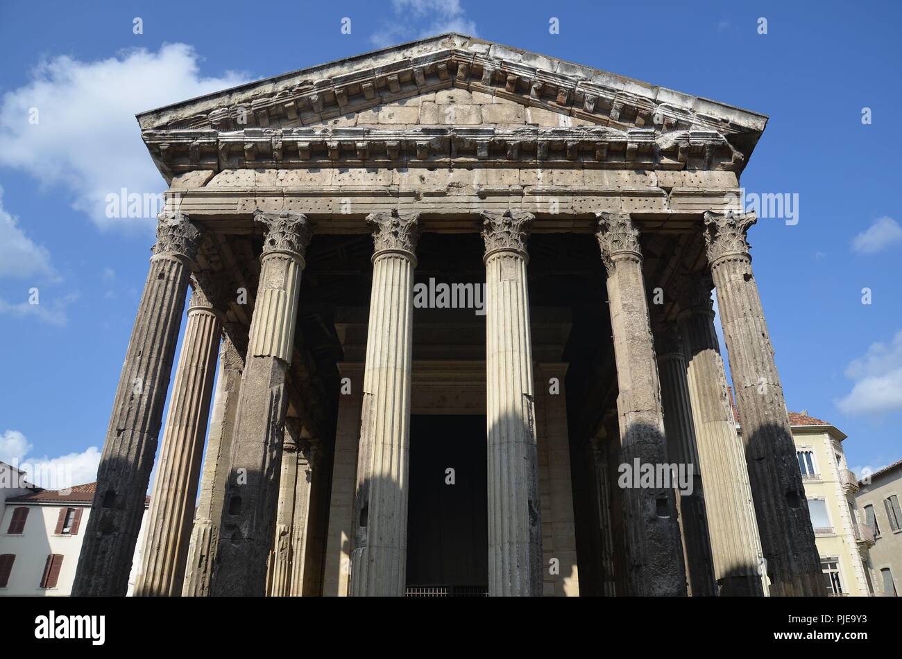 The ancient town of Vienne in France The Roman temple of Augustus and Livia Stock Photo Alamy