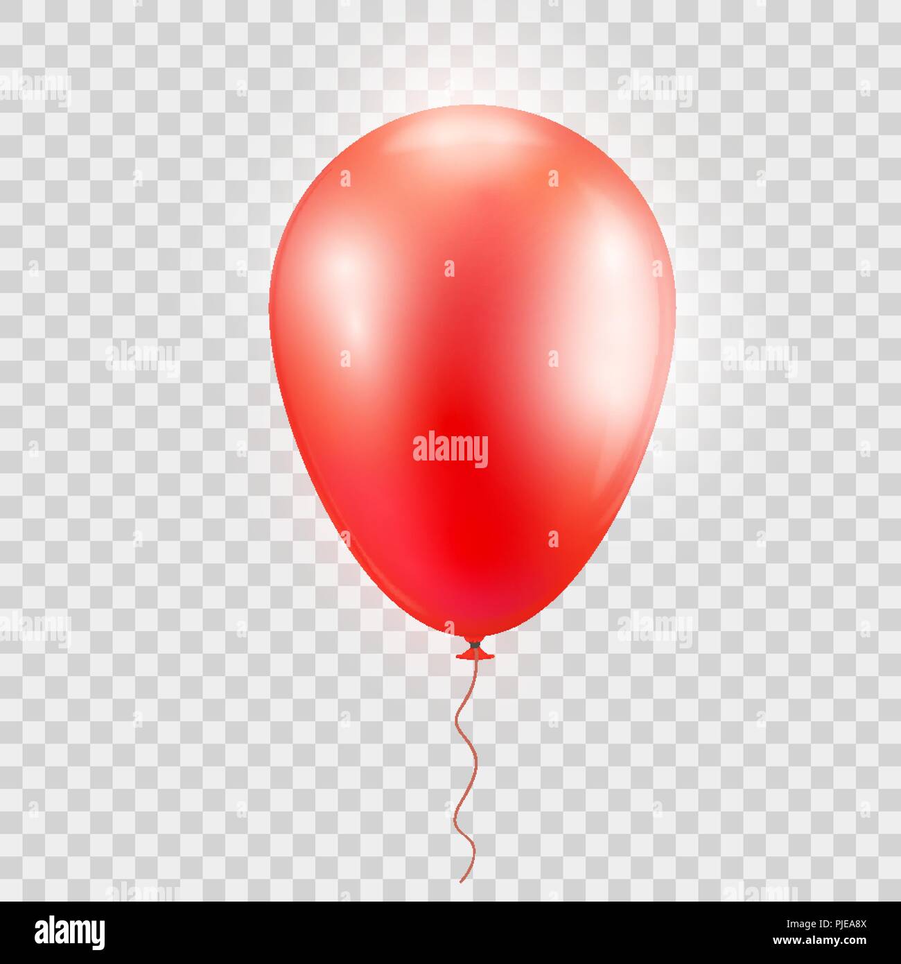 Realistic  red baloon on isolated on abstract background.  Stock Vector