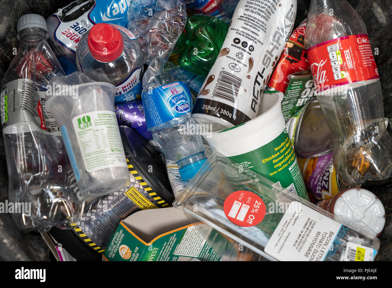 Plastic bottles for recycling recycled Stock Photo