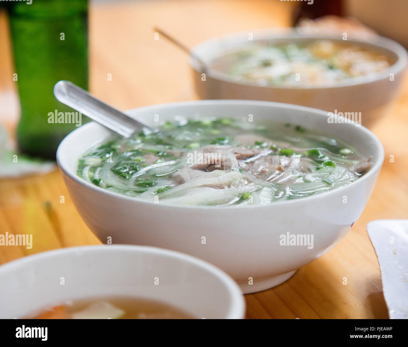Chicken Pho (Vietnamese rice noodle soup) in Hanoi, Vietnam Stock Photo