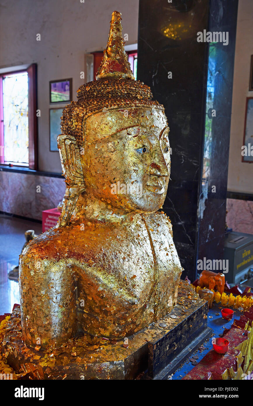 With Gold Leaf Pasted Buddha S Statue In The Temple Wat Phra Thong