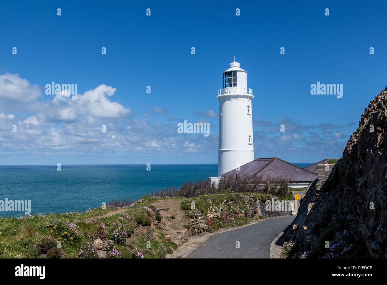 Trevose Head Lighthouse near St Merryn, Cornwall, UK. Stock Photo