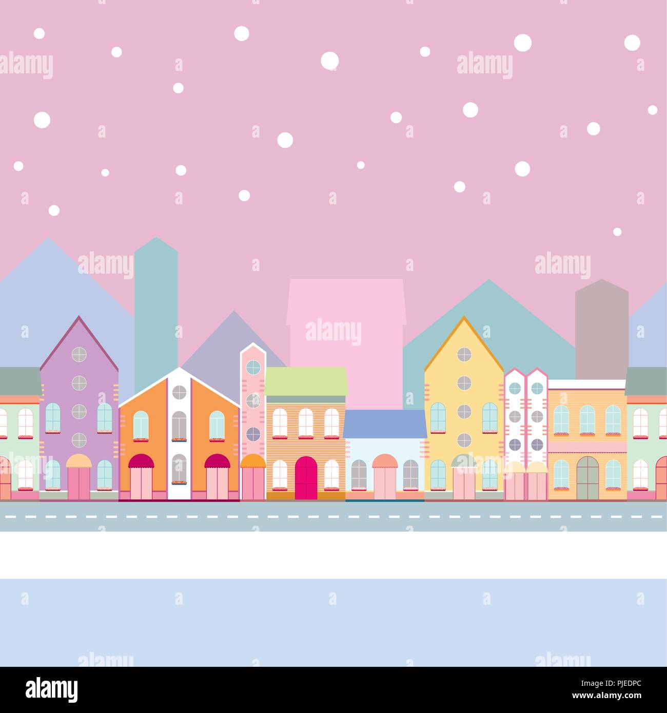 House buildings, home seamless background pattern Stock Vector Image ...