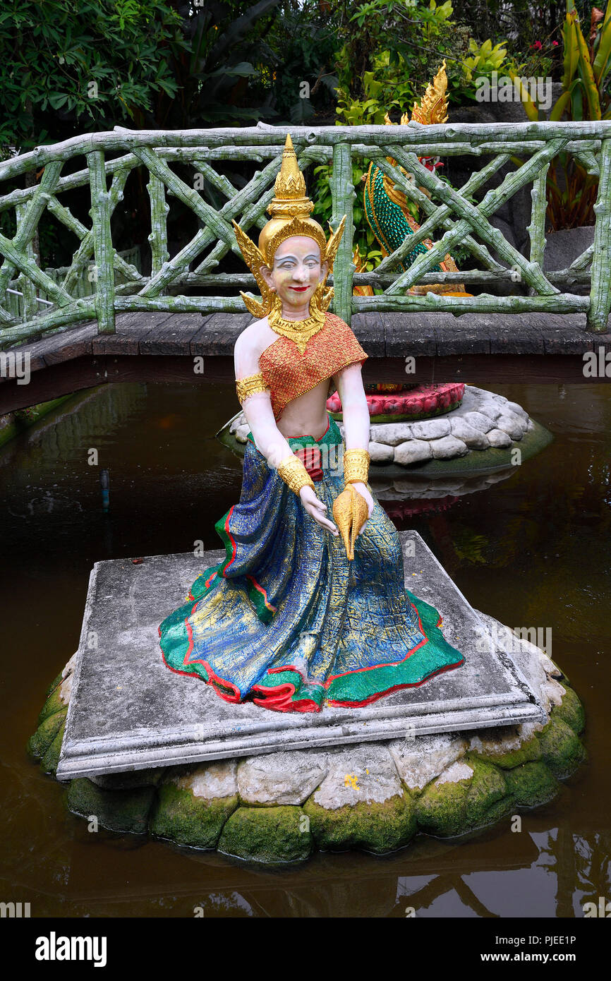 female representation of the Buddha in the temple Wat Sri Sunthon, Phuket, Thailand, weibliche Darstellung des Buddha im Tempel Wat Sri Sunthon Stock Photo