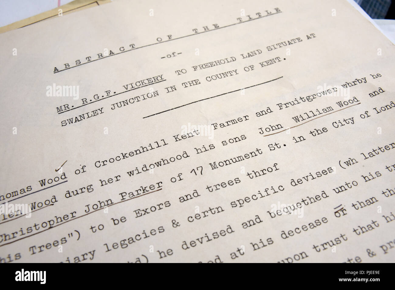 Historic papers covering the purchase and development of land for homes