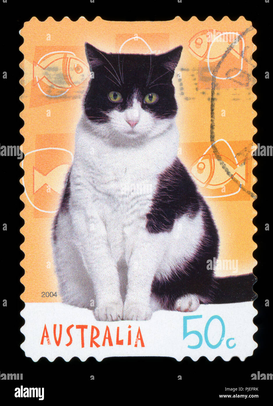 AUSTRALIA - CIRCA 2004: A stamp printed in australia shows a cat, circa 2004 Stock Photo