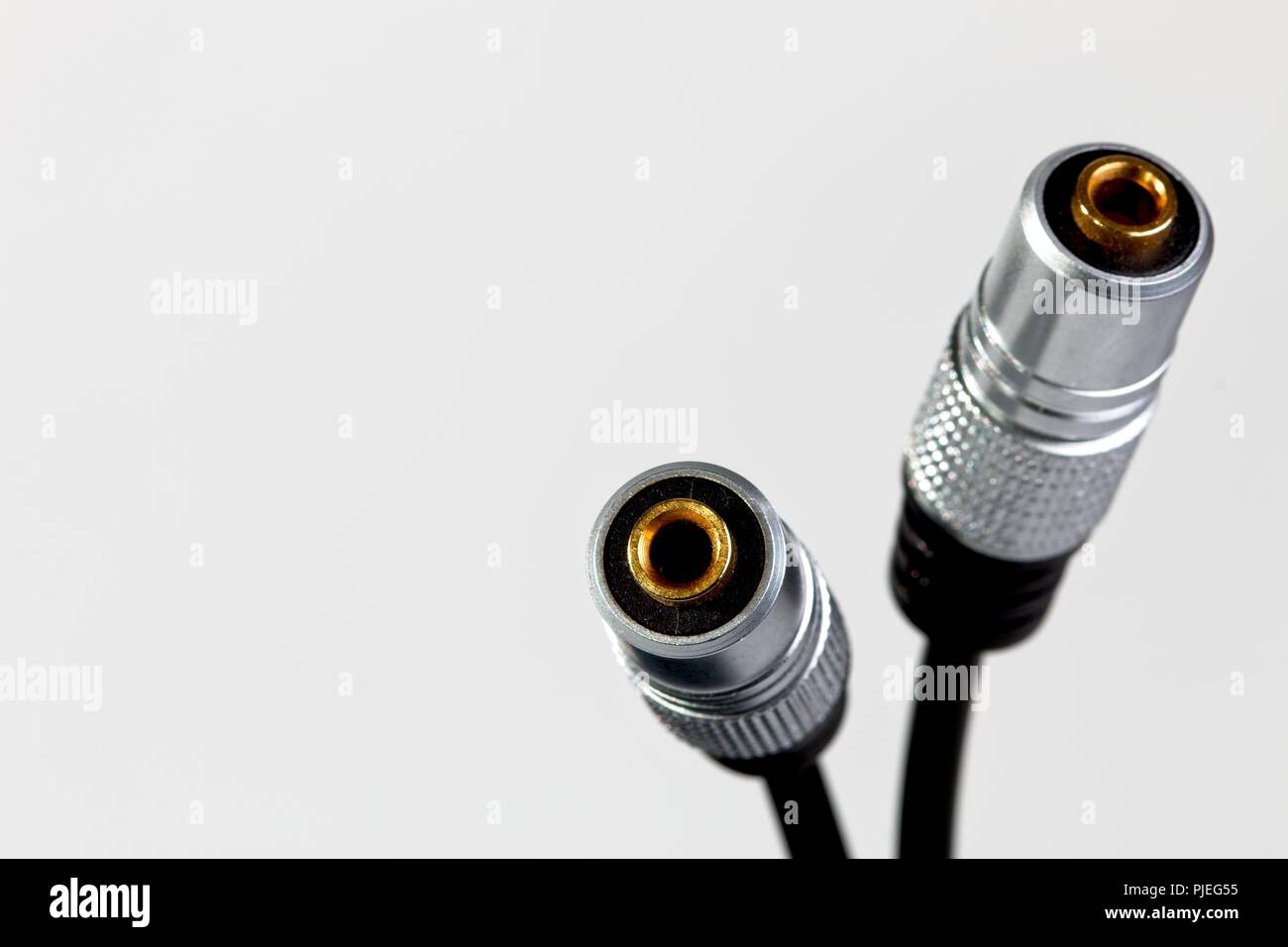 Twin 3 5 mm female jack plugs connectors stock photo alamy