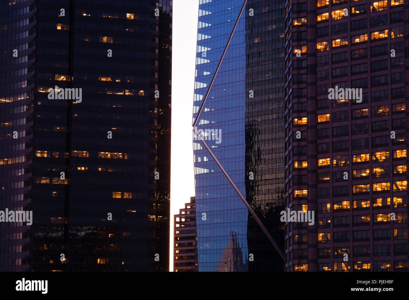 Downtown Seattle with abstract close-up of building facade. Stock Photo
