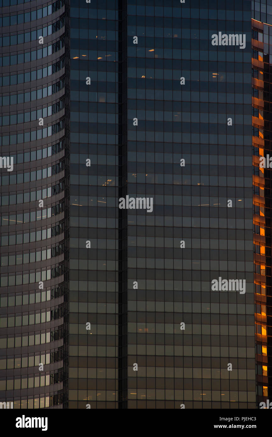 Downtown Seattle with abstract close-up of building facade. Stock Photo