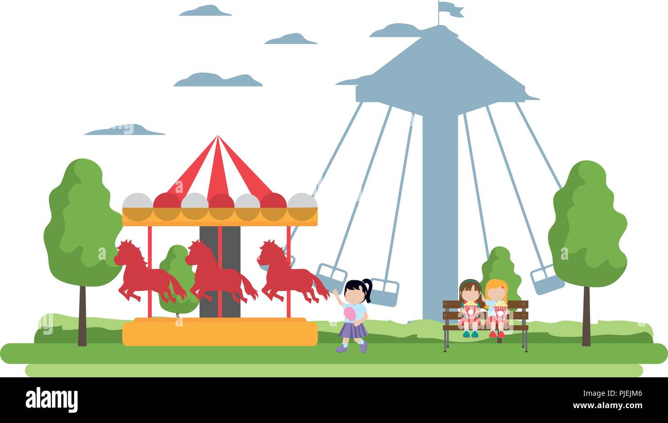 children eating and mechanical carnival games Stock Vector Image \u0026 Art -  Alamy, image size:1300x824