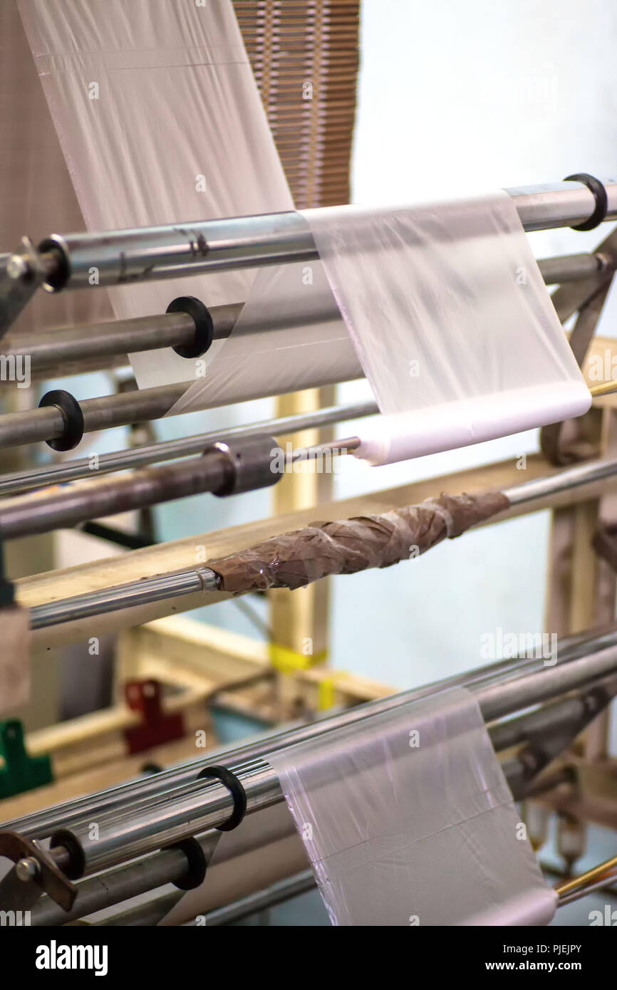 Industrial production of plastic bags. Equipment for the production of