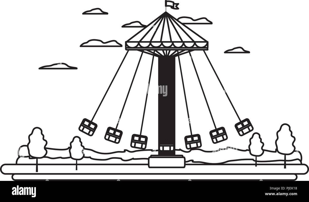 line funny mechanical swing chair carnival Stock Vector Image & Art - Alamy