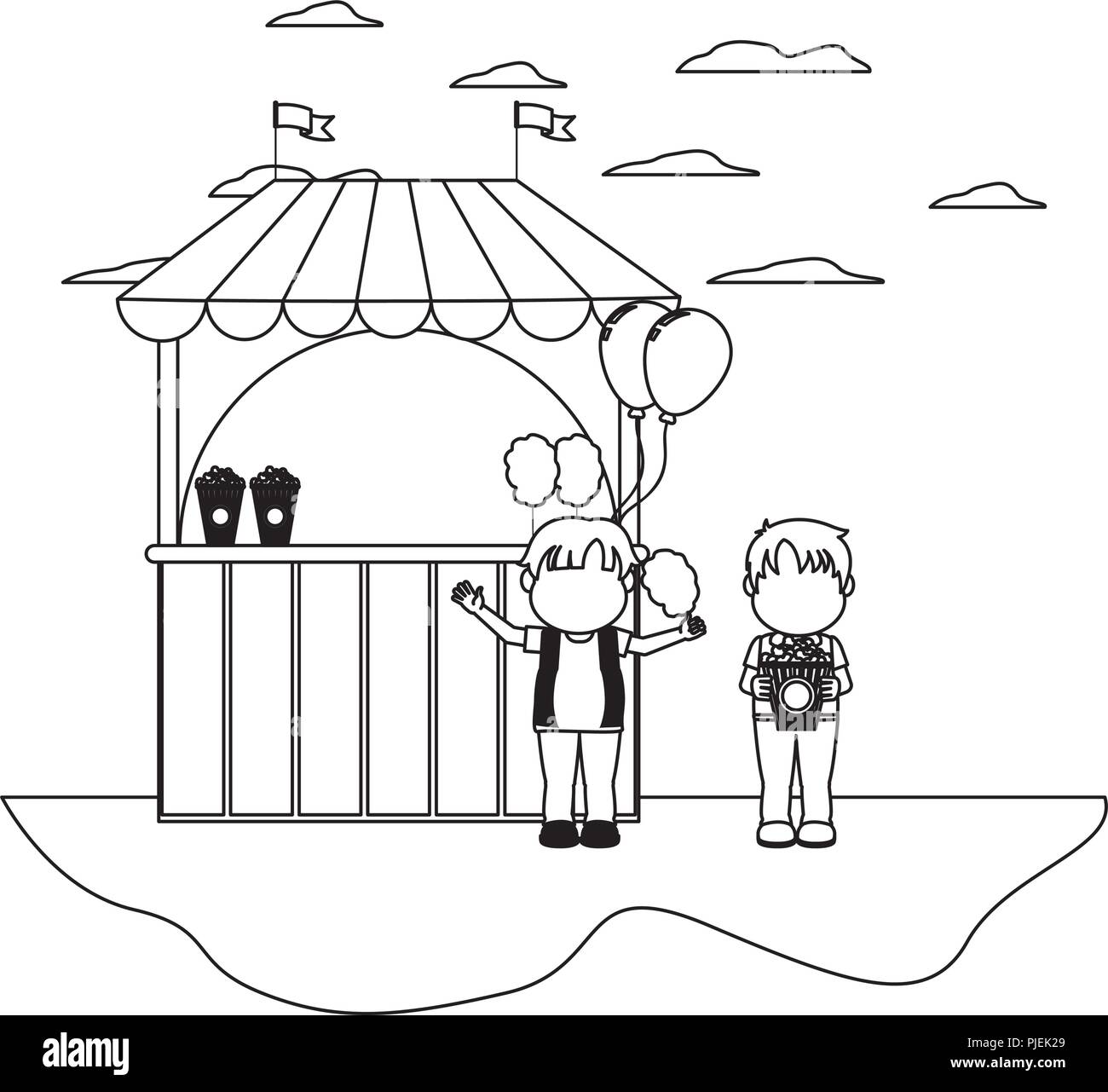 Carnival Clip Art Black And White Cotton Candy Circus Black And White