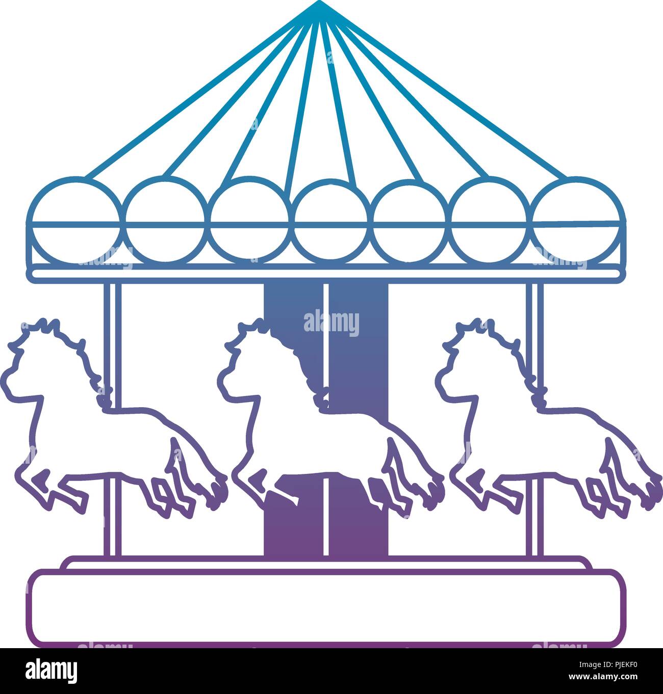 degraded line mechanical horse ride carnival game Stock Vector Image ...