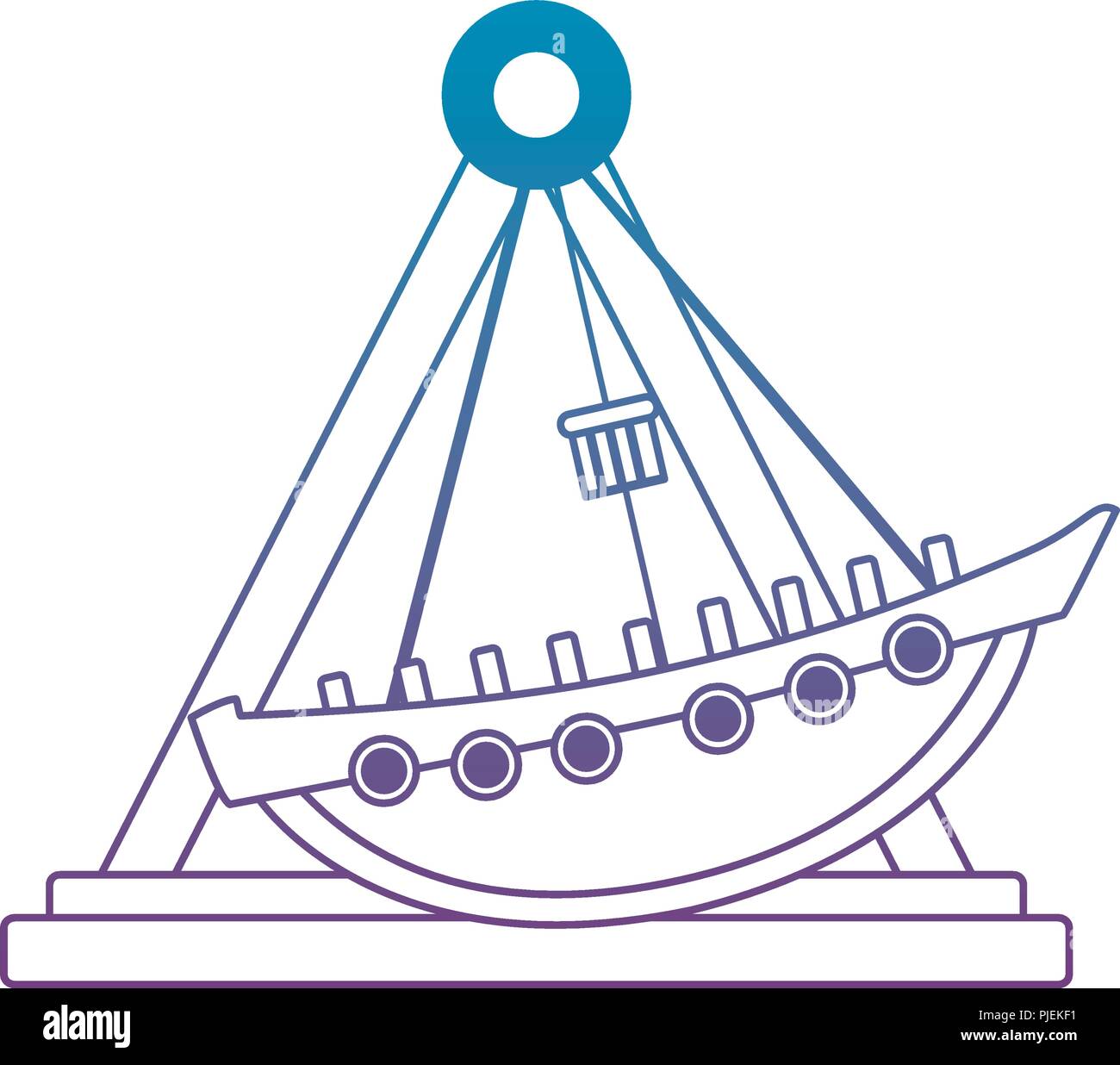 degraded line mechanical ship ride carnival game Stock Vector Image ...