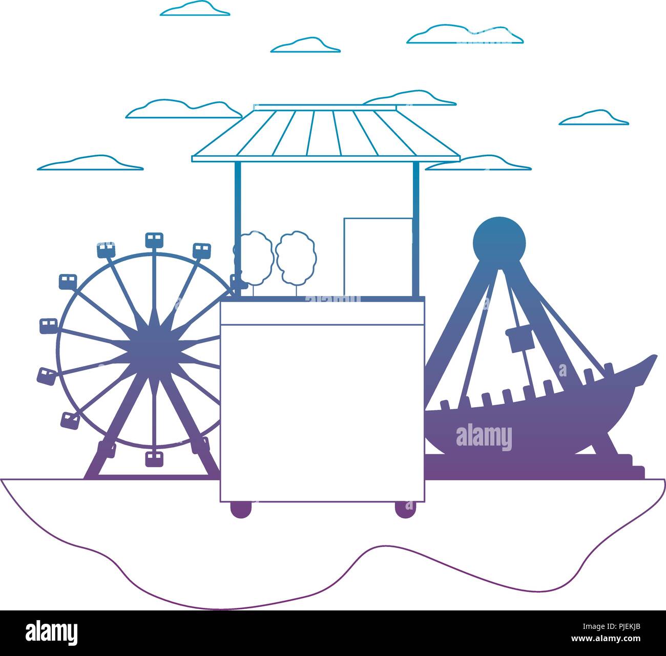 Carnival shop cotton candy Stock Vector Images - Alamy