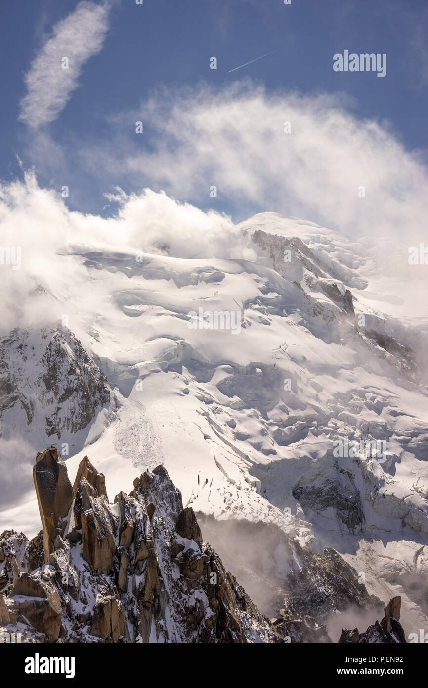 Mont Blanc and Chamonix, view from Aiguille du Midi Stock Photo - Alamy