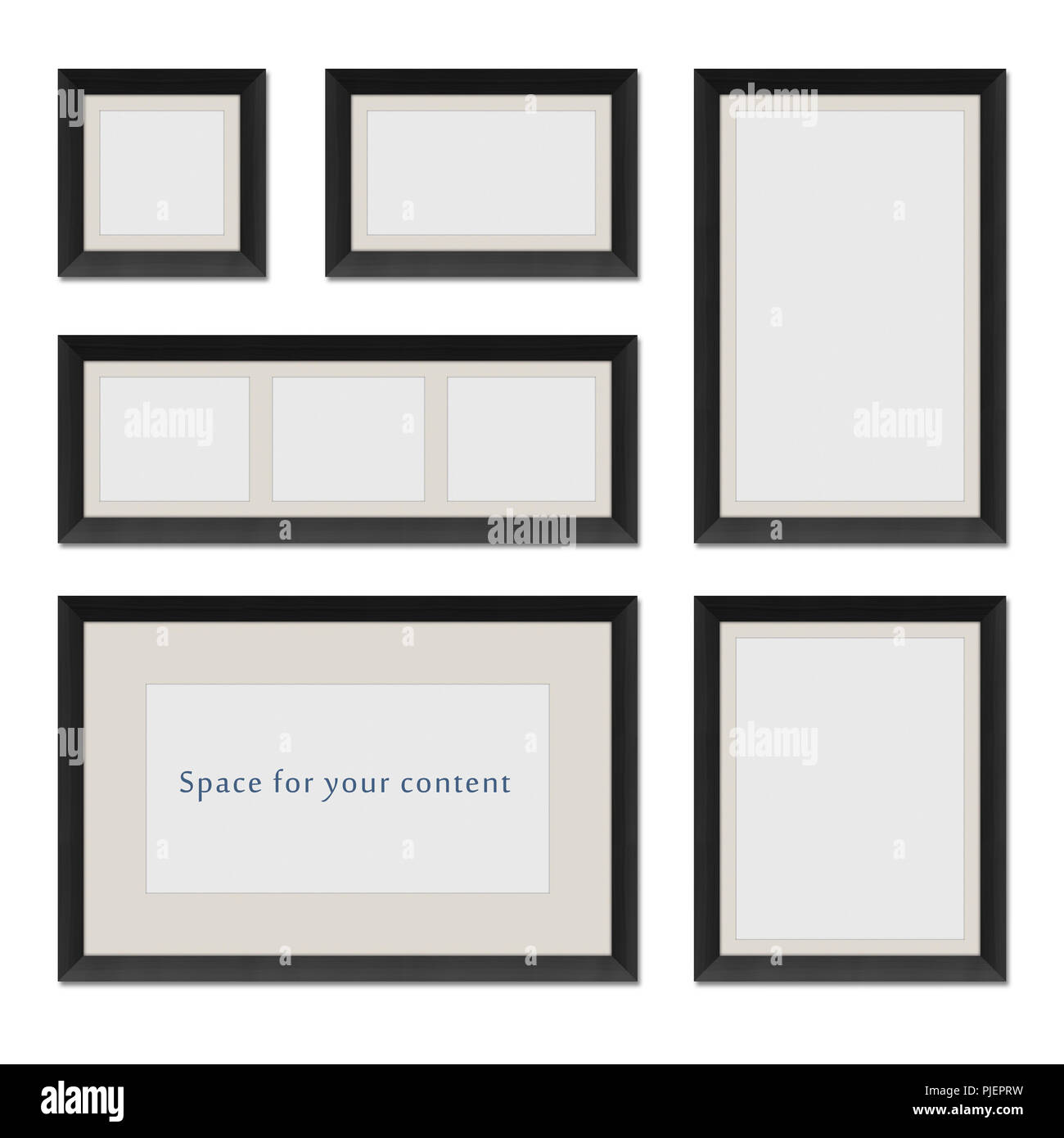 Different shaped black frames for your content Stock Photo