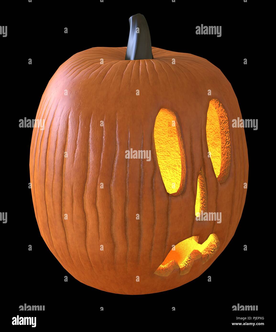 Jack O' Lantern Pumpkin isolated on black background 3D illustration ...