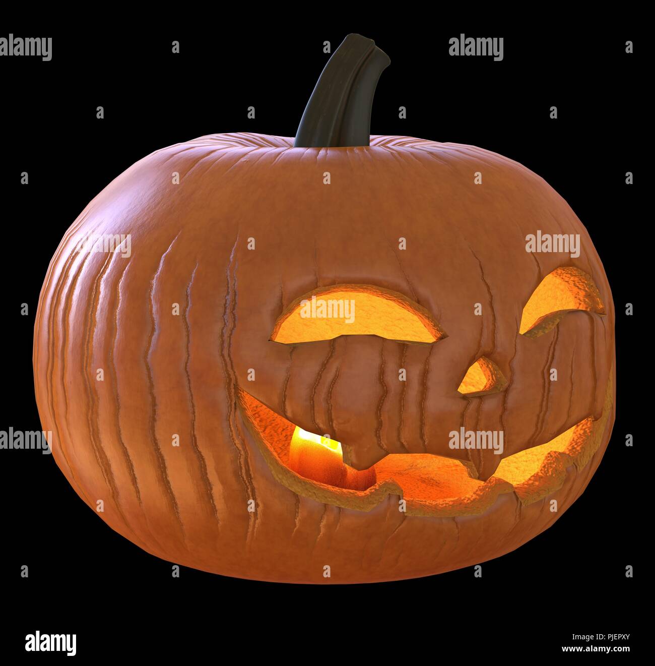 Jack O' Lantern Pumpkin isolated on black background 3D illustration ...