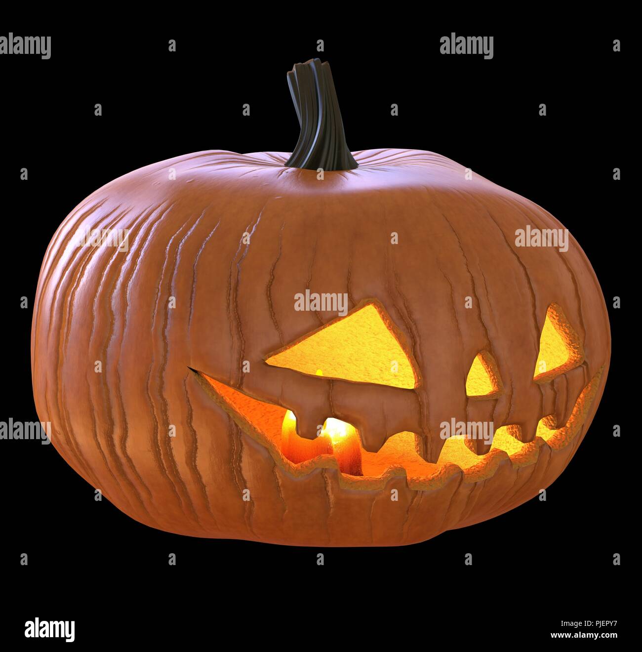 Jack O' Lantern Pumpkin isolated on black background 3D illustration ...