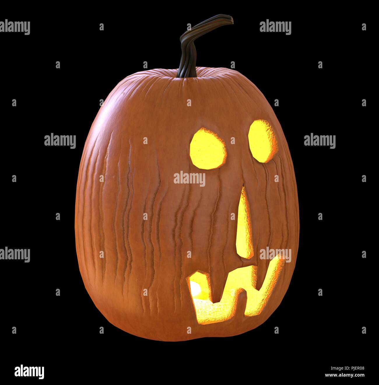 Jack O' Lantern Pumpkin isolated on black background 3D illustration ...