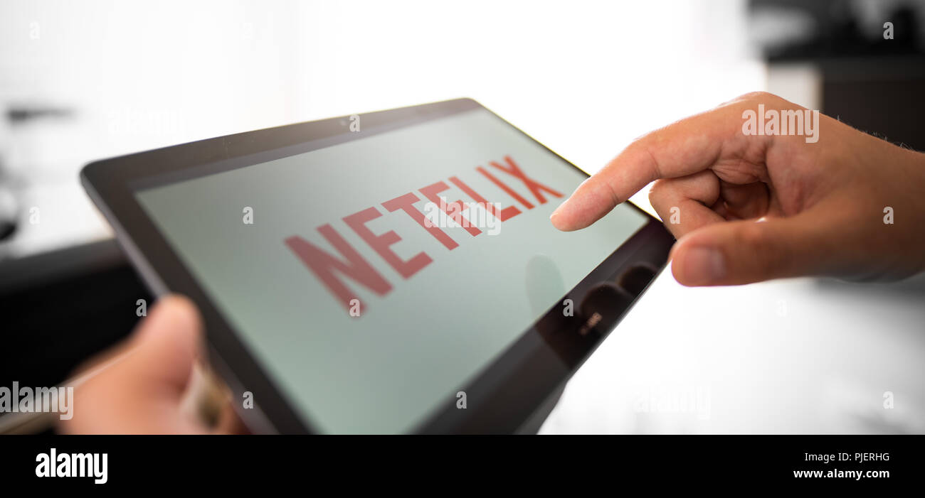 WROCLAW, POLAND - JULY 31, 2018: Netflix is a global provider of streaming movies and TV series. Stock Photo