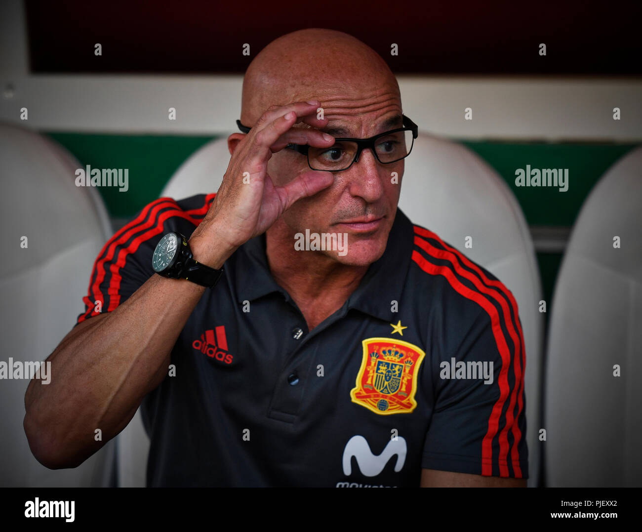 CORDOBA, SPAIN - September 06: Head Coach of Espa–a Luis De La Fuente  during the party belonging to the classification Europeo 2019, facing to Spain - Albania, New stadium Archangel, 06th September, 2018, Spain, foto:Cristobal Duenas/Cordon Press Stock Photo