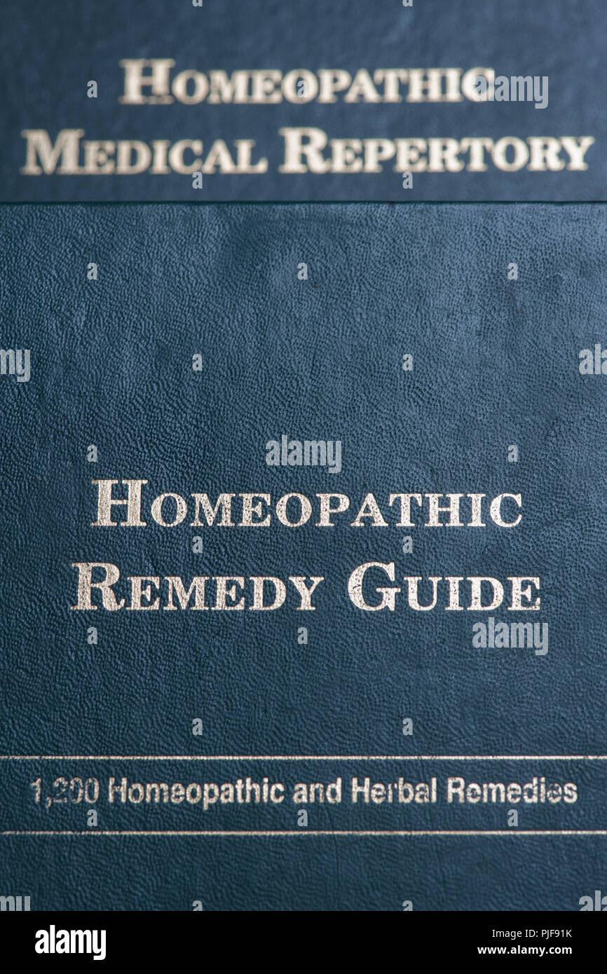 Homeopathic remedy guide book cover Stock Photo