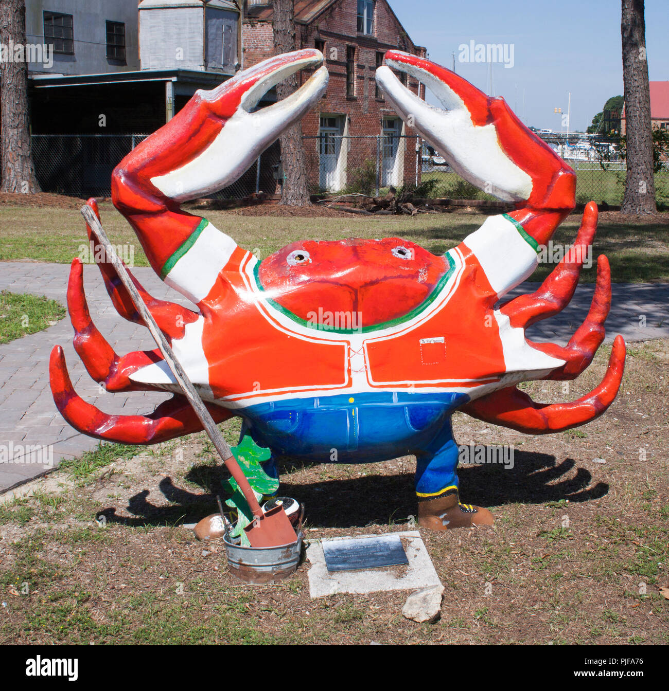 Crab community art project in Washington North Carolina Stock Photo
