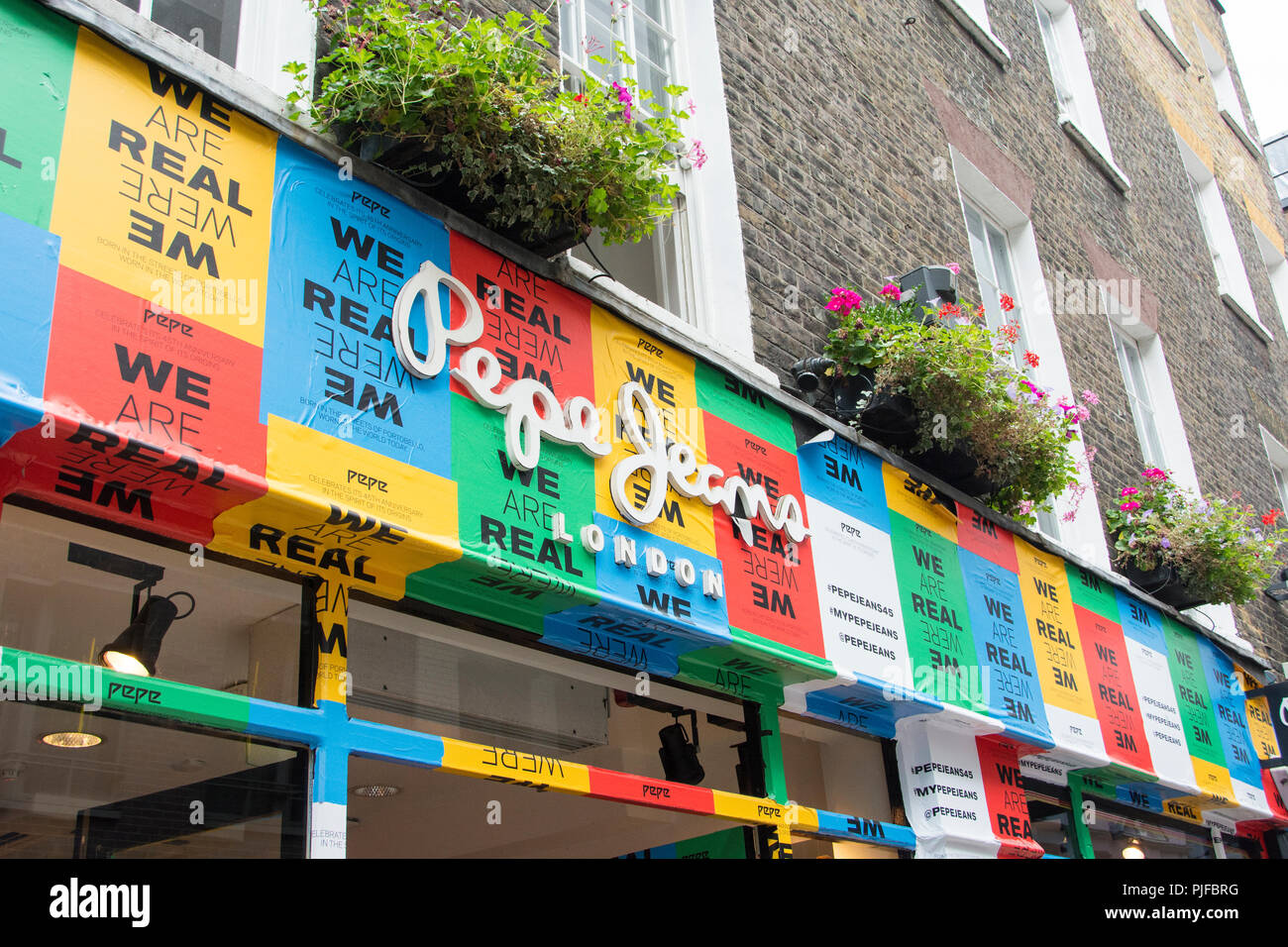 Pepe Jeans store on Carnaby Street, Soho, London, W1, UK Stock Photo - Alamy