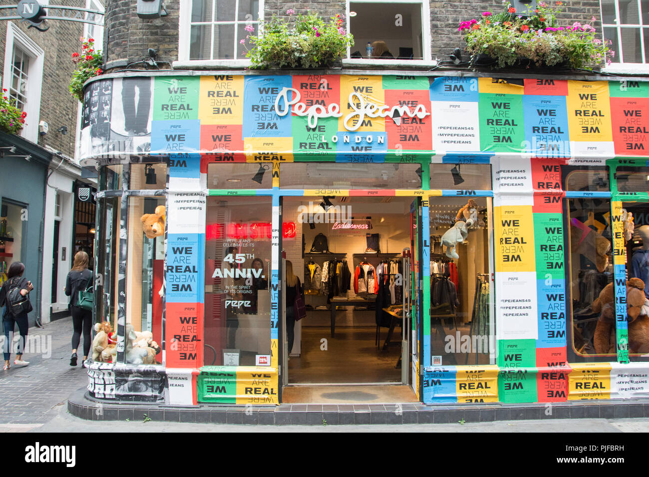 Pepe Jeans store on Carnaby Street, Soho, London, W1, UK Stock Photo