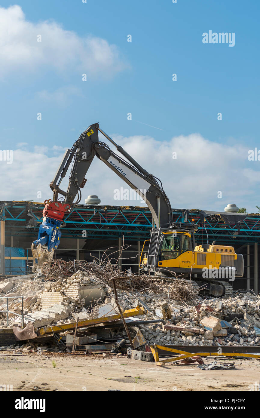 Demolition in progress Stock Photo