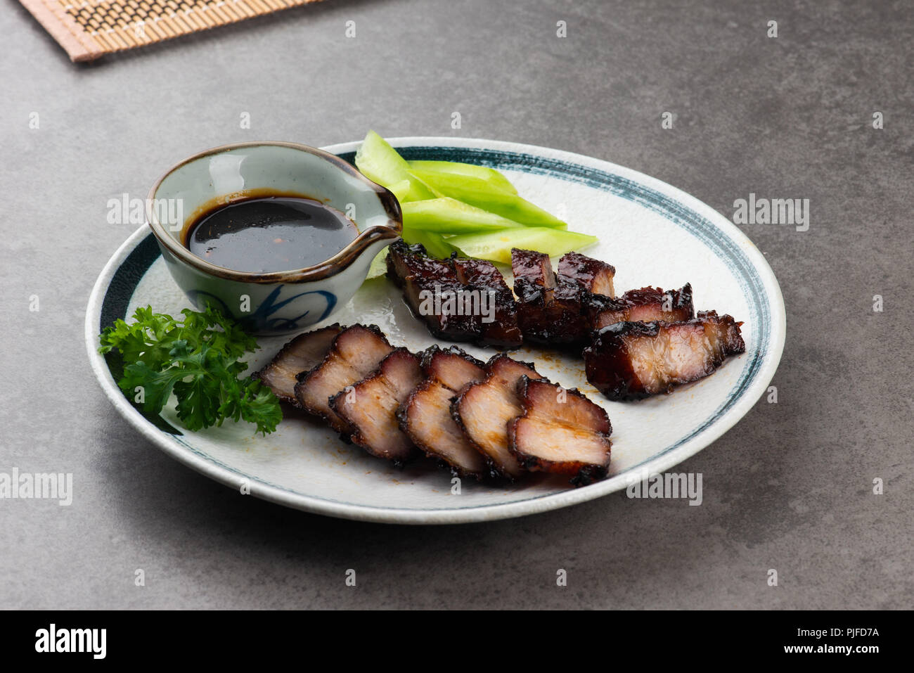 chinese-bbq-sweet-pork-with-background-stock-photo-alamy