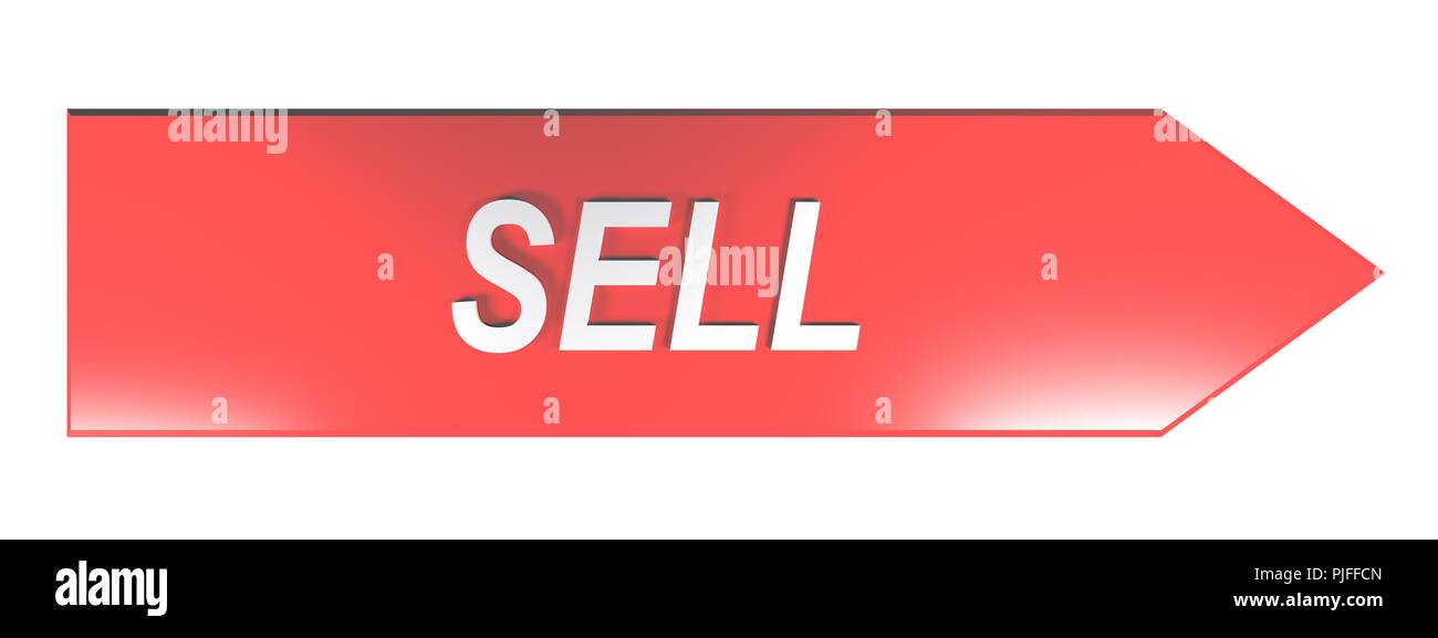SELL on red arrow - 3D rendering Stock Photo - Alamy