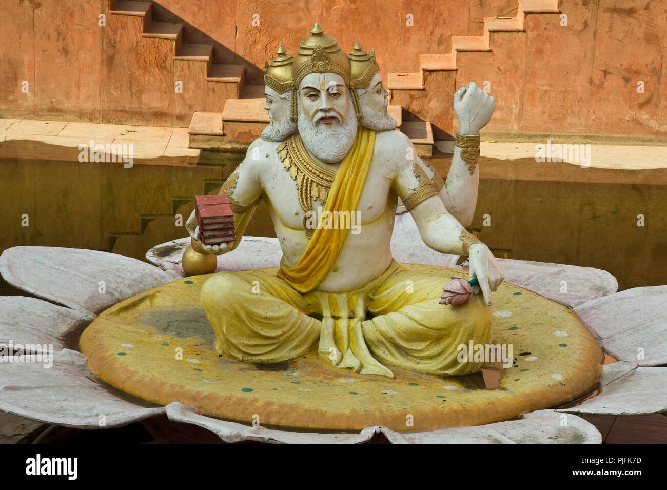 2016 statue of Lord Brahma in Brahma kund at Vrindavan Mathura ...