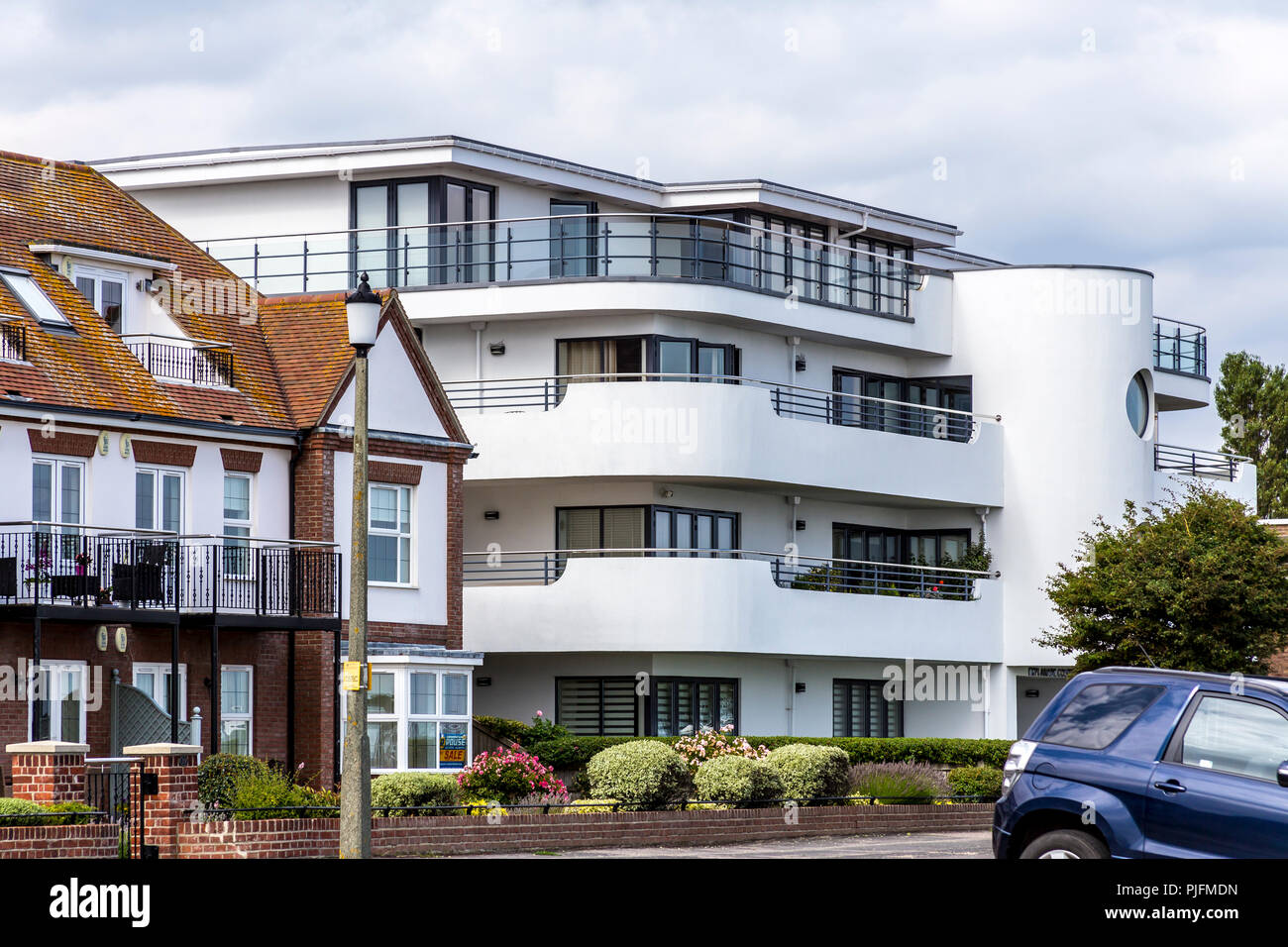 Art Deco Houses in Frinton, Essex, England, UK Stock Photo - Alamy