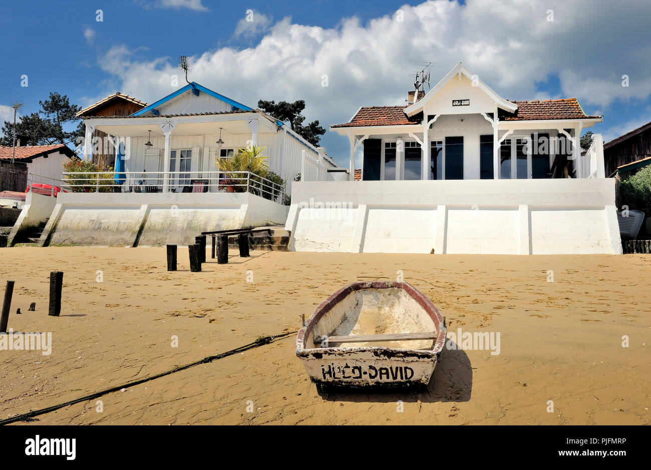 France, South-Western France, Arcachon Bay, protections against flooding Stock Photo
