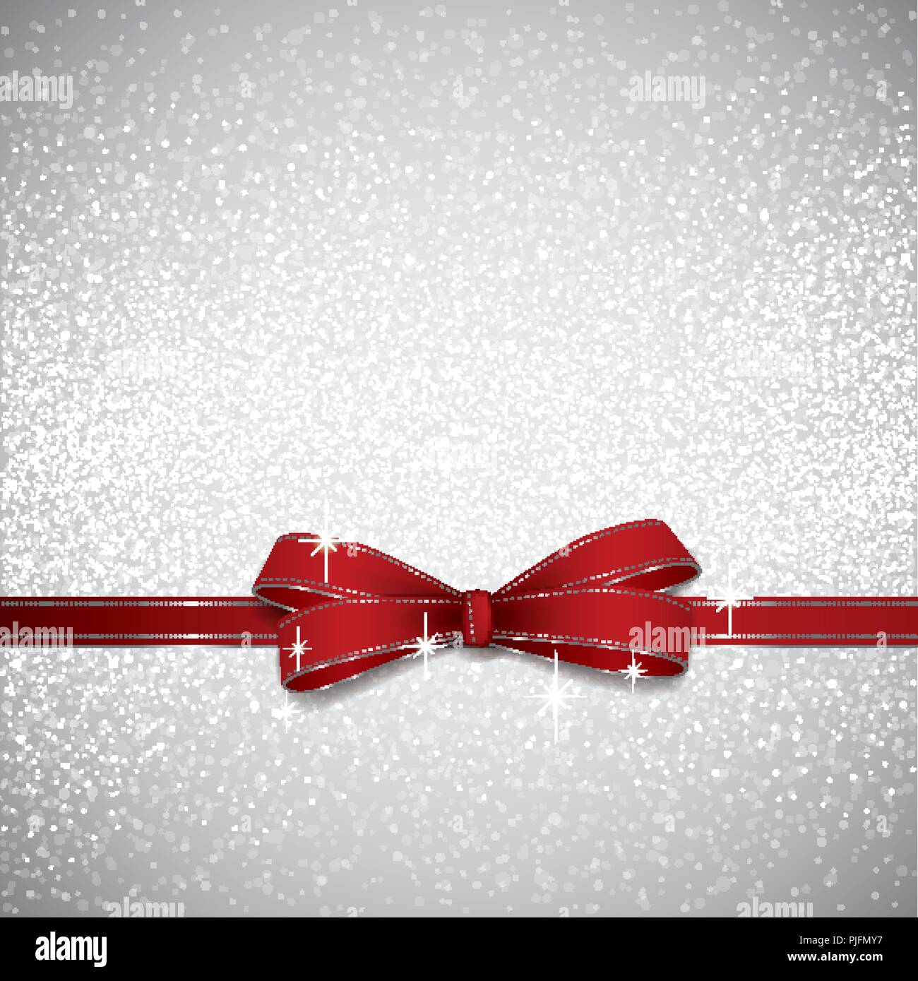 Christmas red bow full vector shining background Stock Vector Image