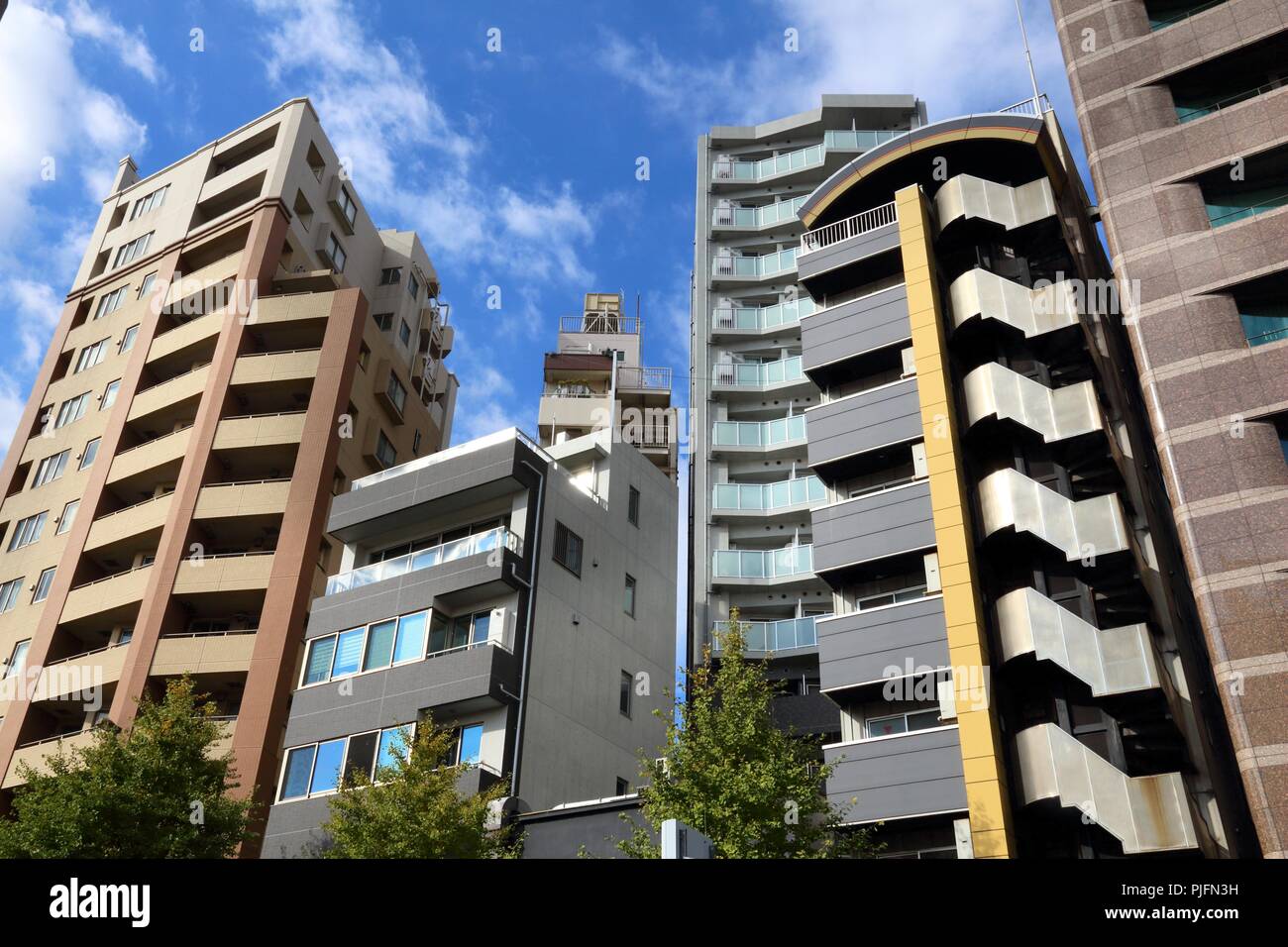 Tokyo typical residential architecture skyline in Asakusa district. Stock Photo