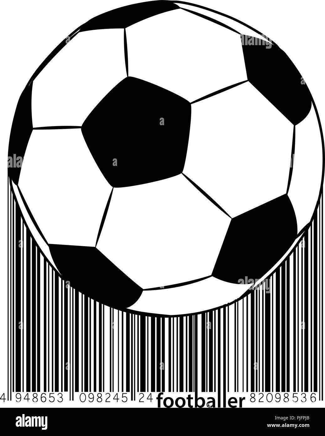 silhouette of a soccer ball. Text and background on a separate layer, color can be changed in one click. Stock Vector