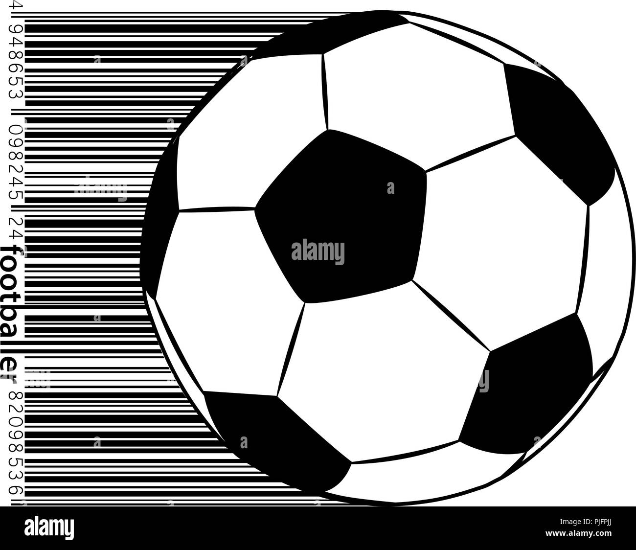 silhouette of a soccer ball. Text and background on a separate layer, color can be changed in one click. Stock Vector